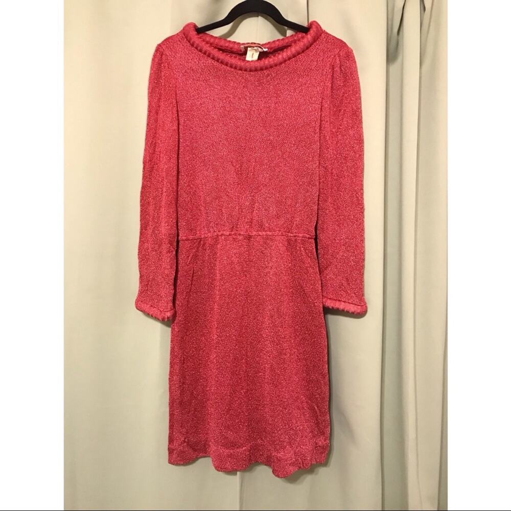 Leslie J Vintage 70s Union Made Coral Pink Mod Style Dress